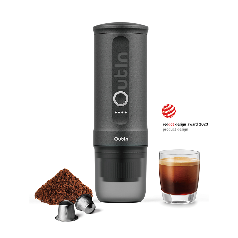 OutIn Nano tragbare elektrische Espressomaschine für unterwegs Space Grey