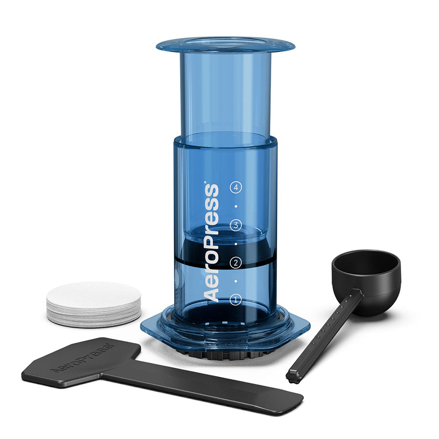 AeroPress Clear Kaffeebereiter Clear Blue, Lieferumfang