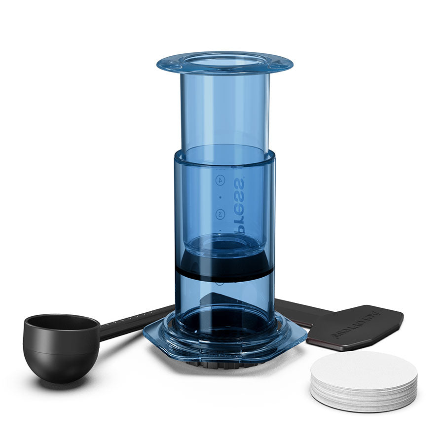 AeroPress Clear Kaffeebereiter Clear Blue, Lieferumfang