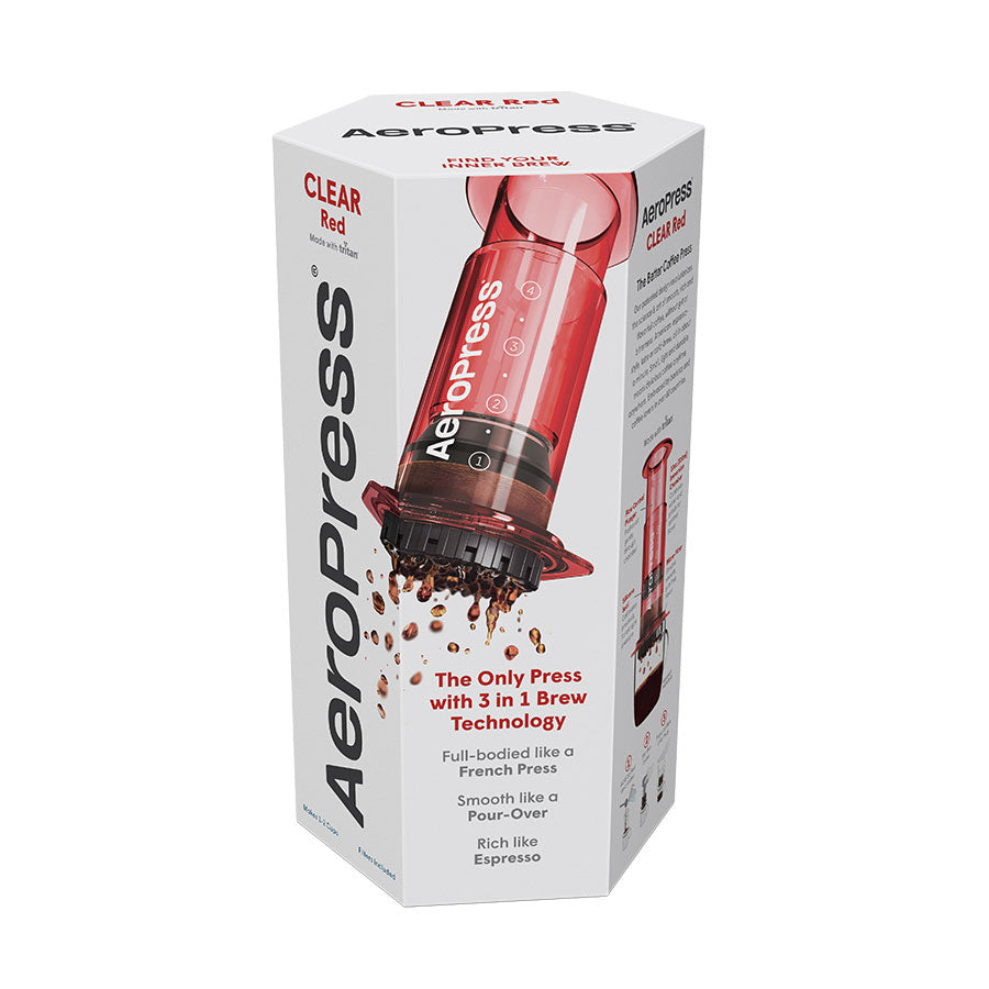 AeroPress Clear Kaffeebereiter Clear Red.