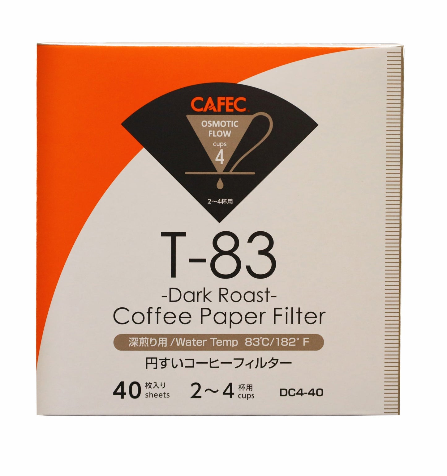 Cafec Dark Roast Filterpapier Cup 4, 40 Stück