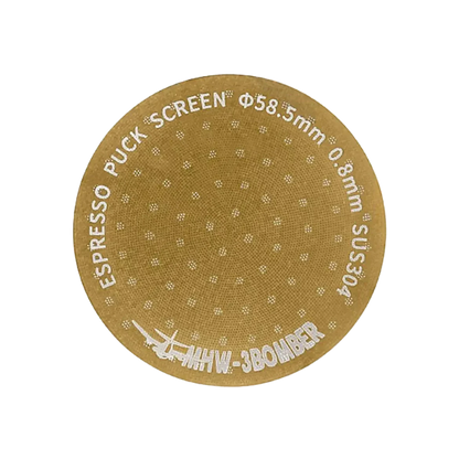 MHW-3BOMBER Espresso Puck Screen 58,5 mm Gold-Titan Frontansicht