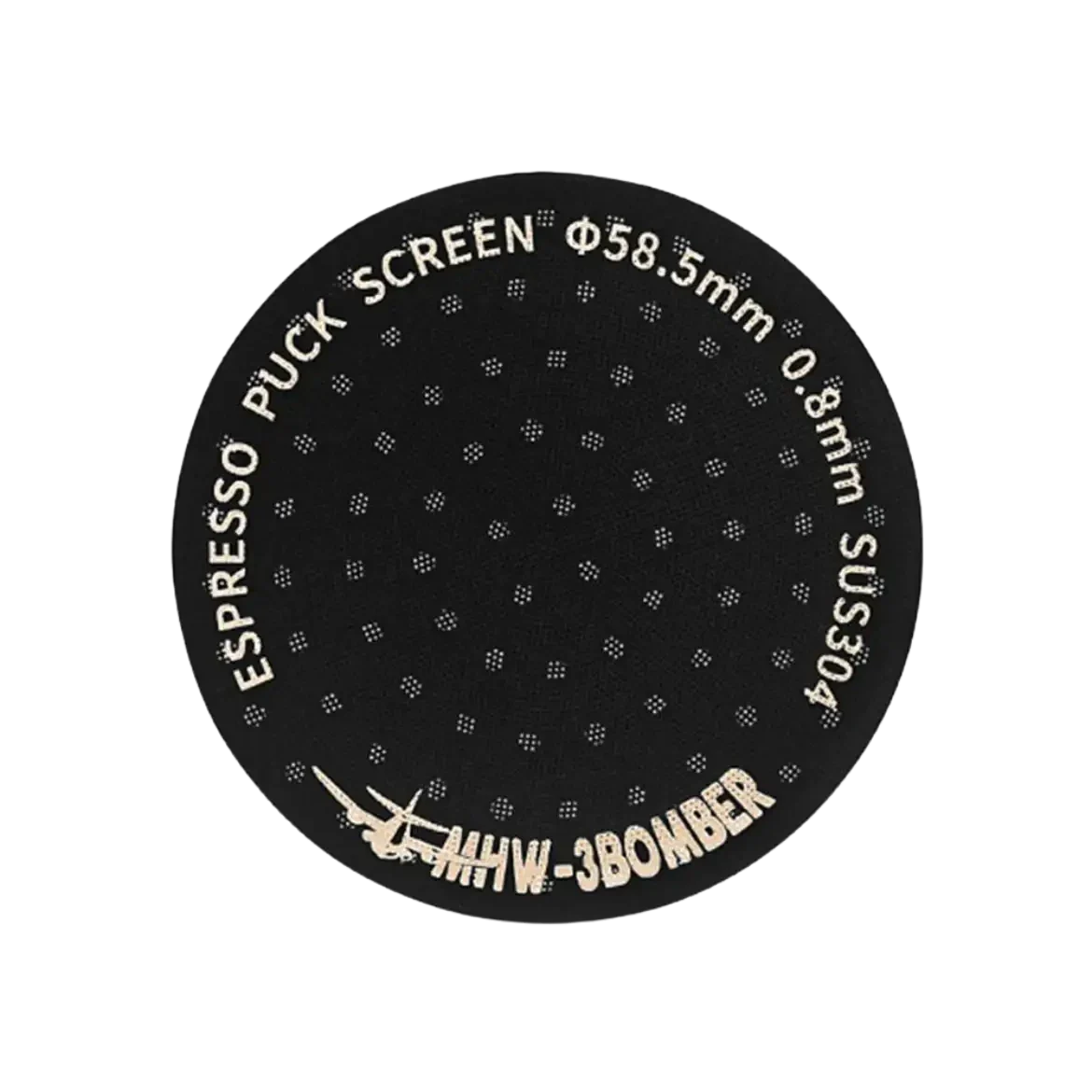 MHW-3BOMBER Espresso Puck Screen 58,5 mm Titan Frontansicht