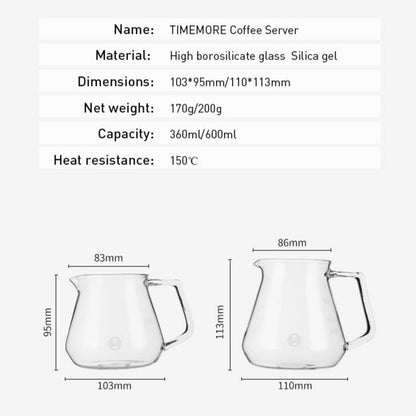 Timemore Kanne Coffee Server 360ml vs. 600ml