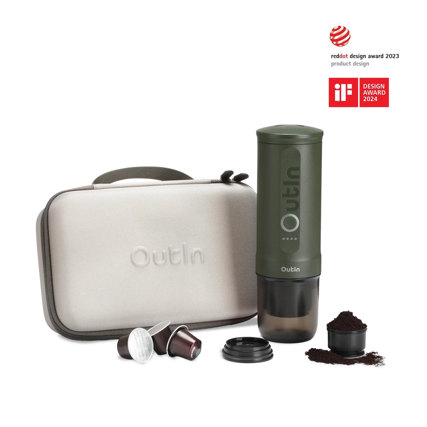 OutIn Nano Espressomaschine mit Hard Case beige