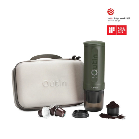 OutIn Nano Espressomaschine mit Hard Case beige